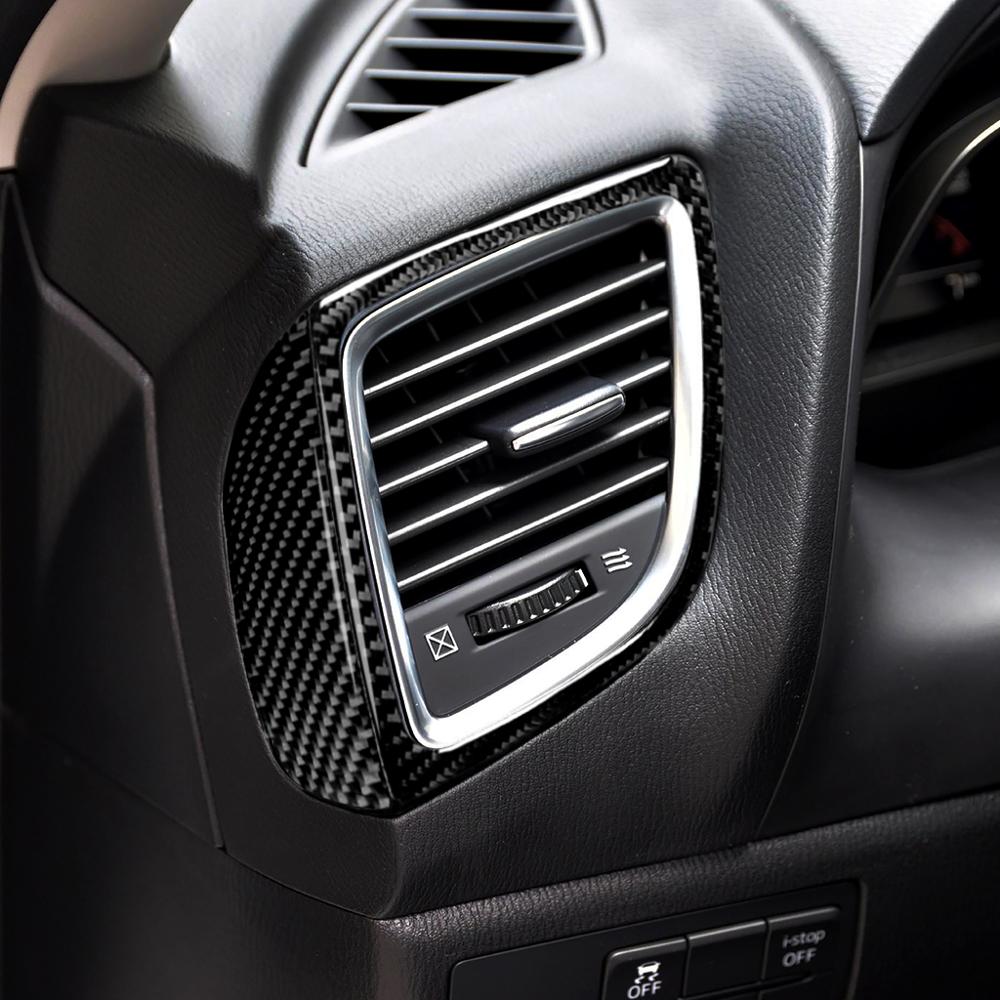 FIT For MAZDA 3 Axela 2014 2017 2018 Accessories Vent Panel Decorate Refit Carbon Fiber Automotive Interior Trim Stickers