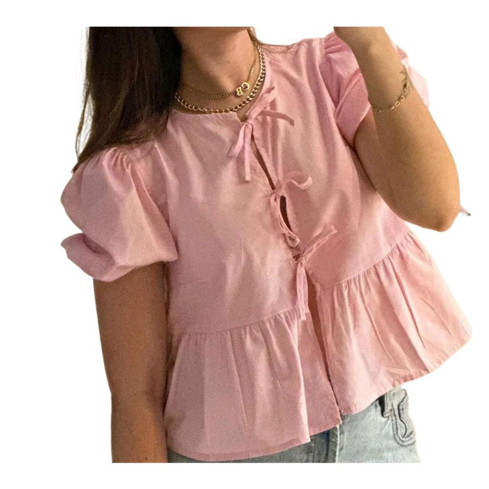 HNXC Dámská móda Ležérní Letní Jarní Halenky a Košile s 1/2 rukávem a kulatým výstřihem