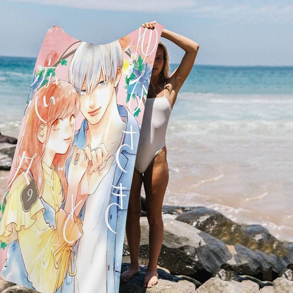 Liebe Anime Ein Zeichen von Zuneigung Mikrofaser Bedrucktes Strandtuch Bergsteigen Strand Schwimmen Laufen Saugfähiges Weiches Handtuch