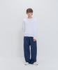 PSSHOPPER Curved Washed Wide Sweatpants [Navy]