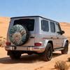 Tire Cover Retro Watercolor Floral Pine Cone Pattern Tire Cover Polyester Fiber Material Soft Pink Blue Brown Color RV SUV Truck