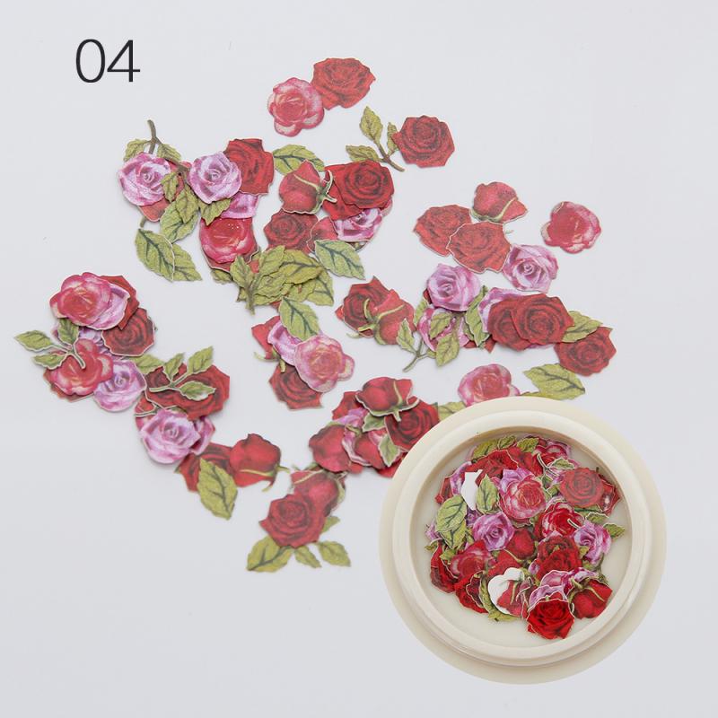 50pcs Manicure Wood Pulp Sheet Ornaments Decorations Manicure Flower Design Nail Sequins Accessories