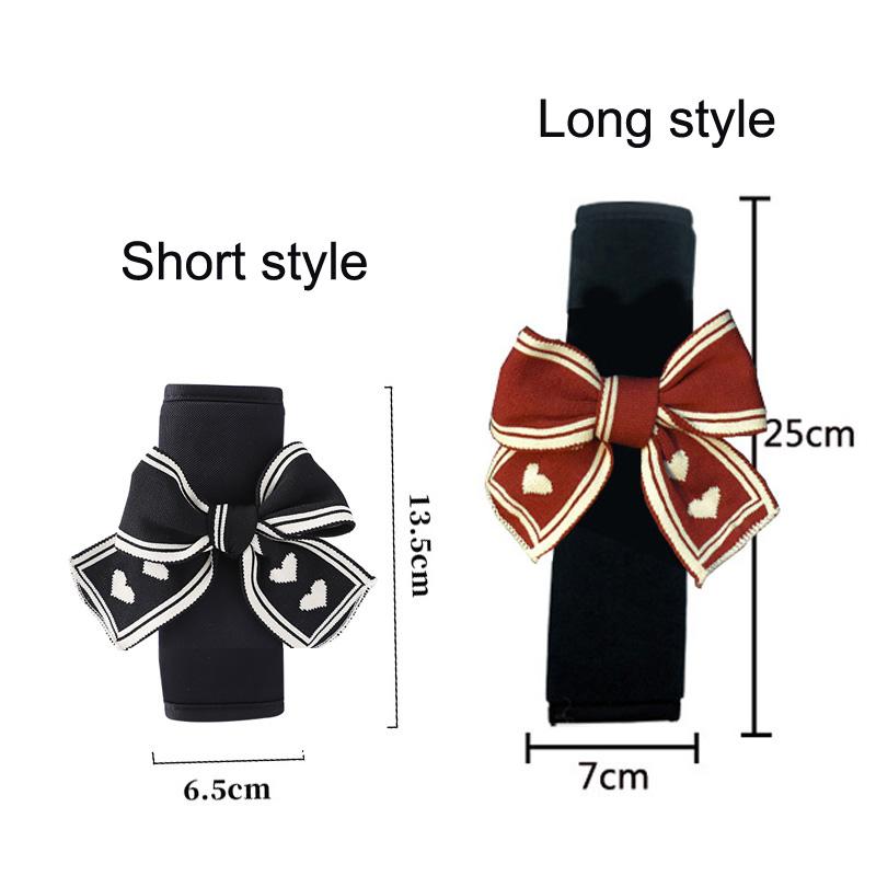 Fashion Lover Bow Ice Silk Car Seat Belt Cover For Neck Protection Universal Auto Seat shoulder Pads Strap Harness Cushion