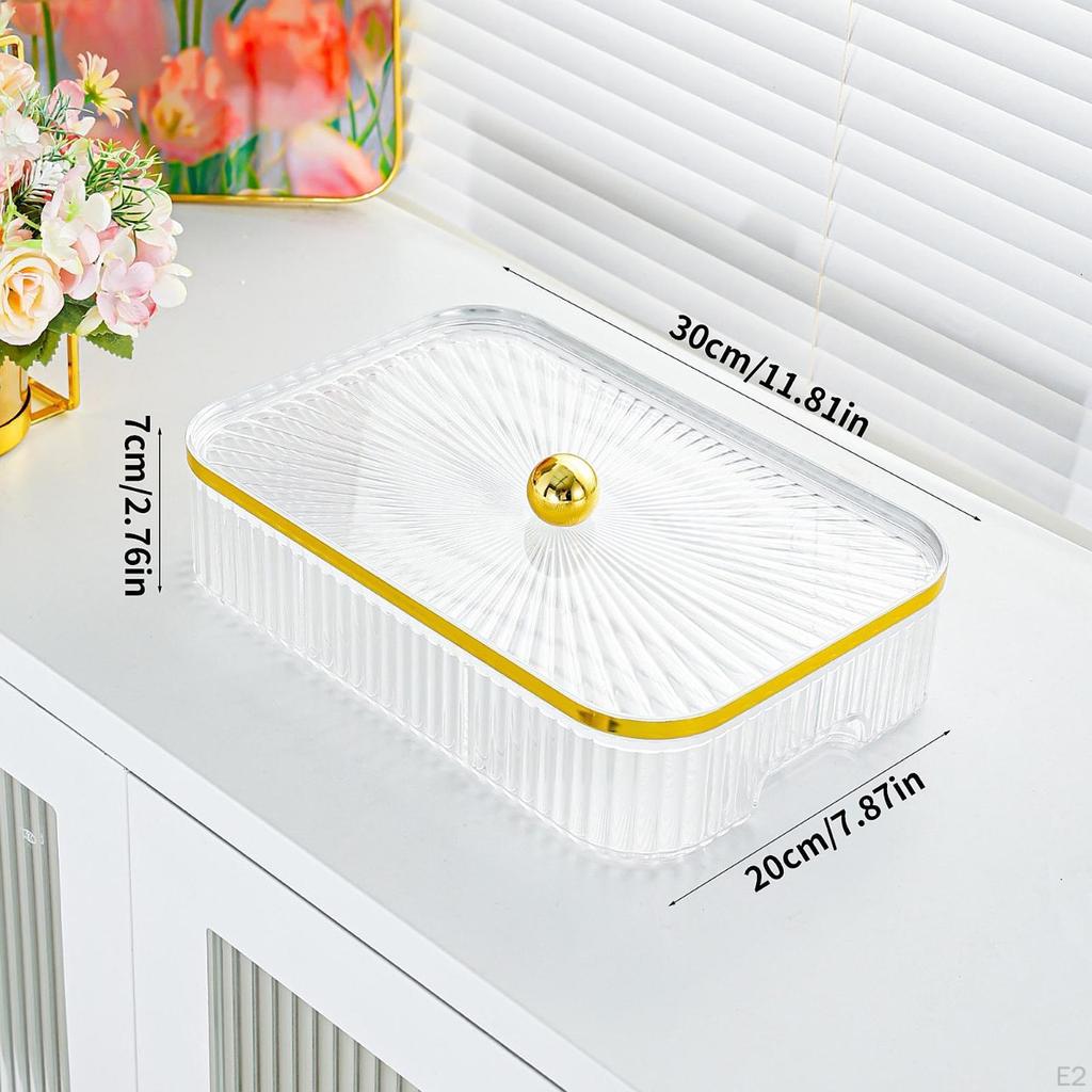 Dry Fruit Serving Tray with Lid Appetizer Plate Candy and Nut Dishes Compartments for