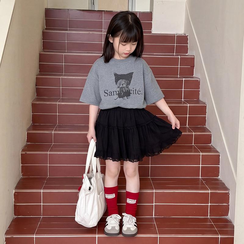 New Summer Kids' Cartoon Cat Short Sleeve T-shirt - Boys' Casual Korean Style Top