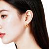 Titanium Steel Gold Double C Full Diamond Zircon Earrings Women's Stainless Steel Earrings Geometric Earrings Light Luxury Premium Earrings