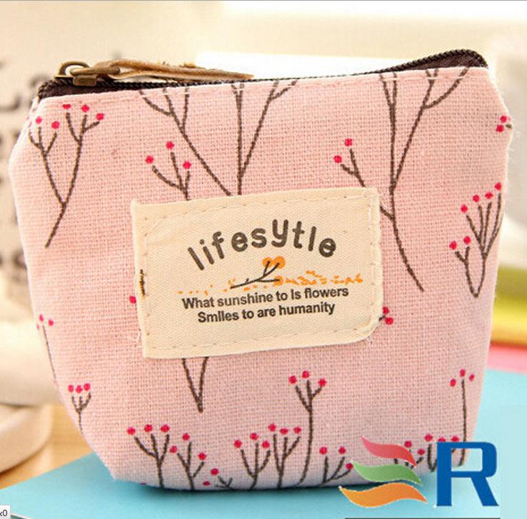 Cute Japanese & Korean Floral Coin Purse for Kids with Logo Customization Option