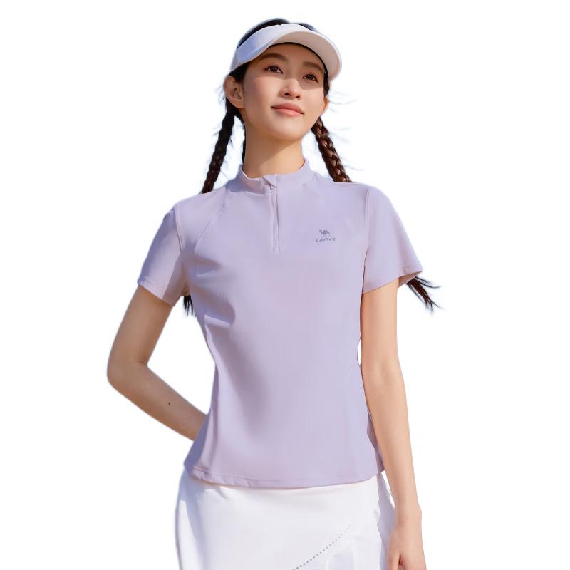 Camel Women s Quick-Dry Stand-Collar Short Sleeve Sport T-Shirt XXL