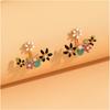 Süße OL Blitz Diamant Bunte Blume Persönlichkeit Damen Ohrstecker