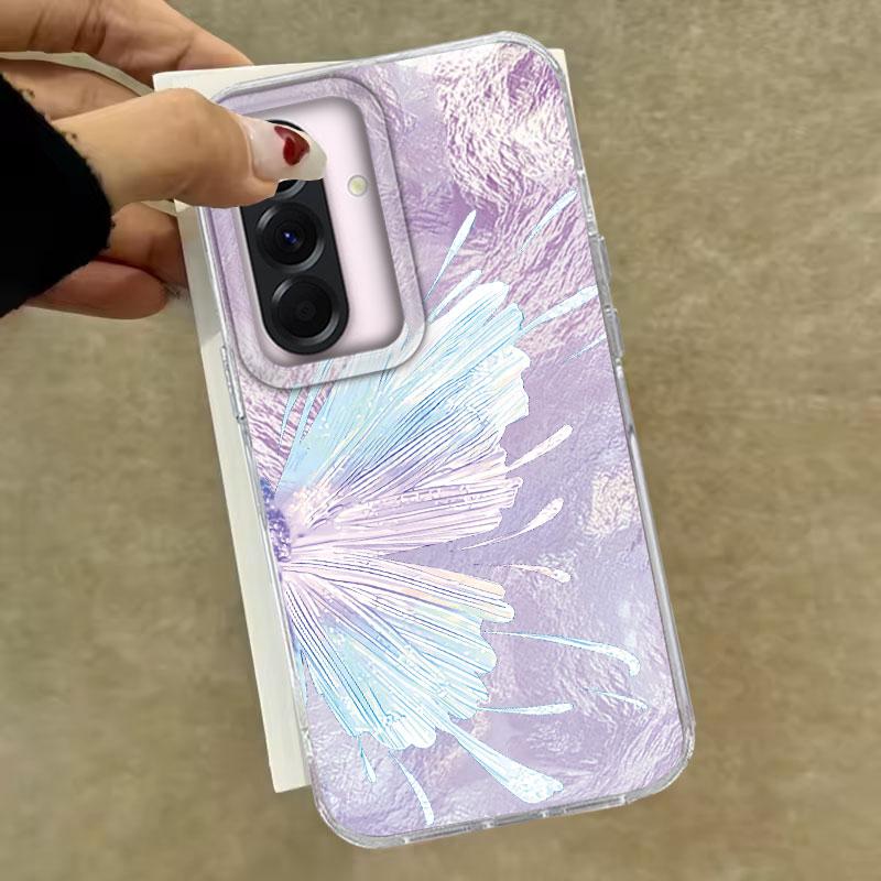 Case For Samsung Galaxy A56 A36 A16 A25 A35 A26 S25 S24 Plus Ultra FE Phone Cover Purple Butterfly Gradient For Samsung A55 Bag