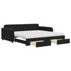 VidaXL Daybed with Trundle and Drawers Black 100x200 Cm Velvet 3197012