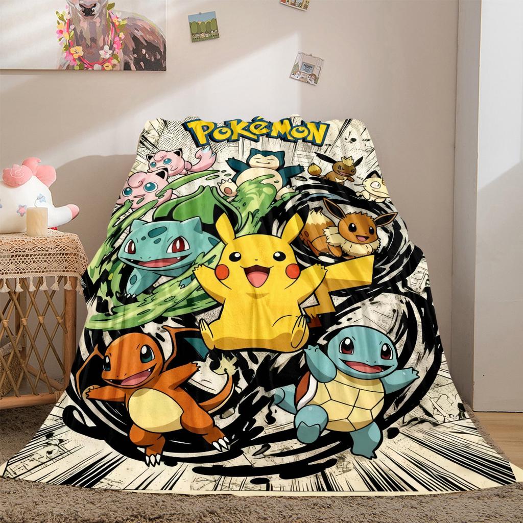 Pocket Monster Anime Weiche Flanelldecke Leichte Gemütliche Mikrofaserdecke für Sofa Bett LXR122