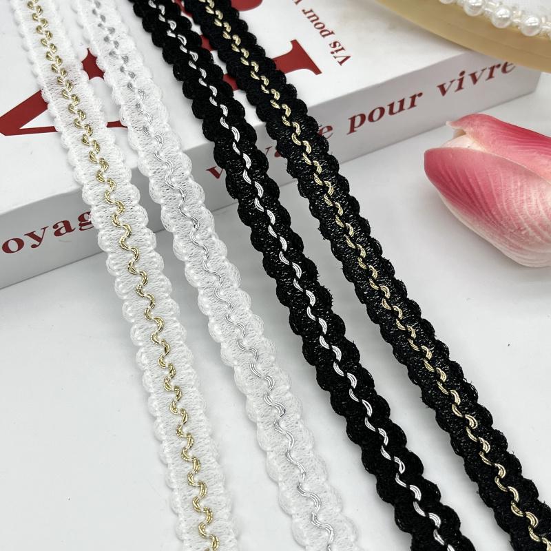 Handmade Gold & Silver Thread Lace: Song Brocade National Style for DIY Clothing, Cuffs, Curtains, and Cushion Decoration.