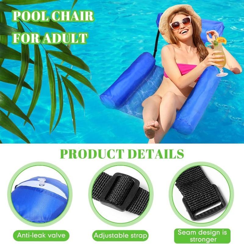 Inflatable Water Hammock for Adults, 120x100cm Portable Pool Float Lounger for Swimming & Relaxation Water Bed Chair