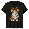 Corgi Christmas Holidays Herren Daunisex Grafik T Shirt Rentier Lichter Vintage Top For Everyday Wear Versatile Graphic
