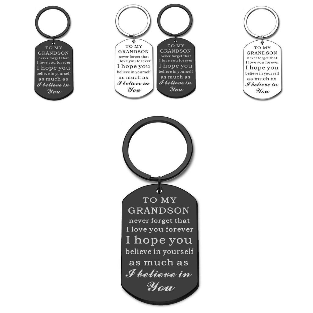 Elegant 2023 New Stainless Steel Keychain For Grandson Inspirational Gift Idea