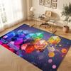 Abstract Geometric Theme Crystal Velvet Floor Rug Personalized Custom Name Text Warm Carpet Home Decoration