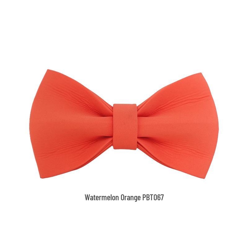 PLATTCO Handmade Durable Watermelon Orange Dog Collar Bow Tie XL (10x6cm)