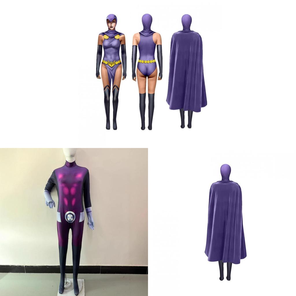 Teen Titans Raven Halloween Stage Costume With 3d Digital Print For Cosplay Events