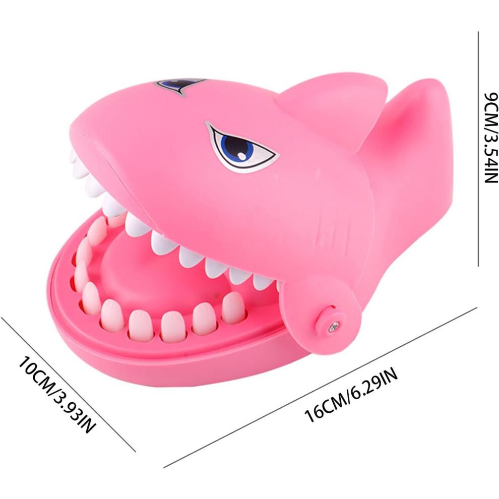 Biting finger toy, biting finger, sensory toy for shark teeth with soft rubber teeth, reaction skills, gentle shark teeth toy, for pink