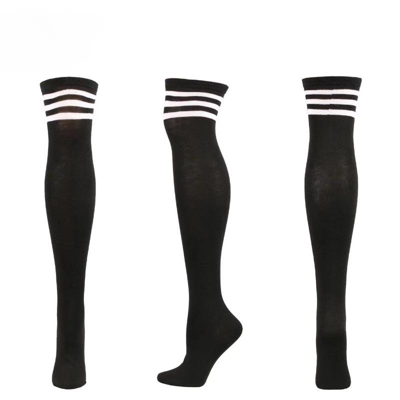 JK Woman Cosplay Stockings Pink White Strips Lolita Long Socks Over Knee Thigh High Socks Women Compression Socks