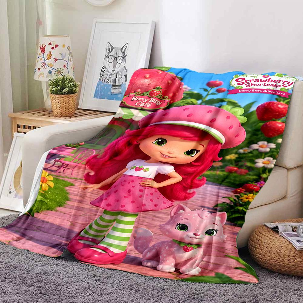 1pc Princess Strawberry8 Blanket, Gift, for Men and Women, Soft Blanket, Good for Sofa Bed Couch Travel, Lightweight Flannel Blanket