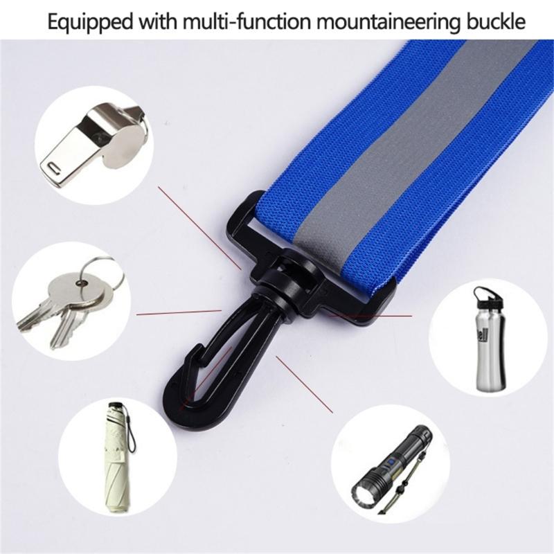 Wiederaufladbarer USB LED Reflektierender Gürtel Schärpe Verstellbare Länge Laufgürtel