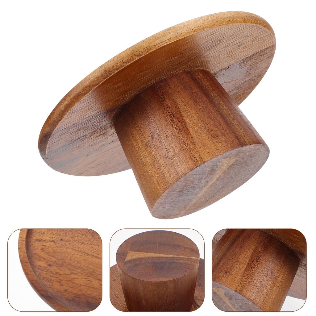 Cake Pan Pedestal Serving Plate Wedding Display Round Cupcake Stand Wood Holder Birthday Rack