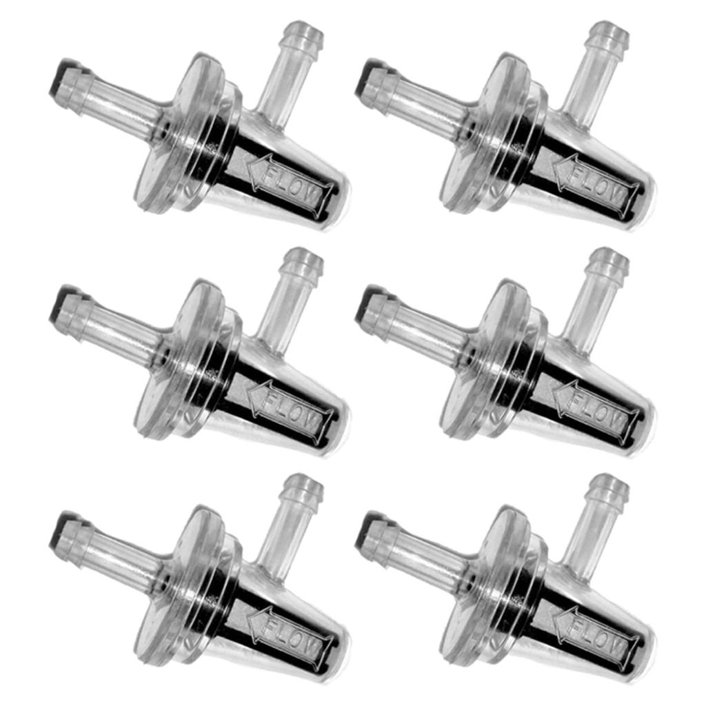 Bunggou 6pcs Universal Motorcycle Right Angle Inline Fuel Filter for 1/4" 6mm Hose Line