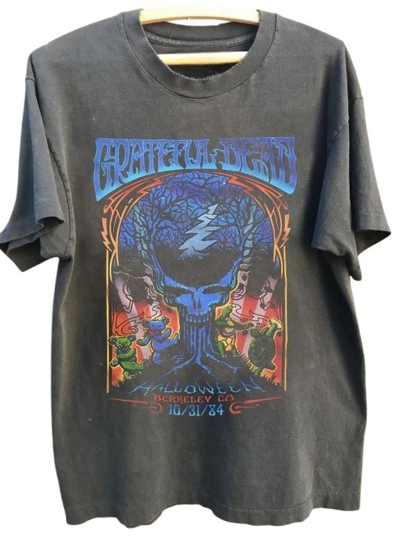Grateful Dead Halloween Graphic T-shirt Unisex Short Sleeve Tee S-3XL