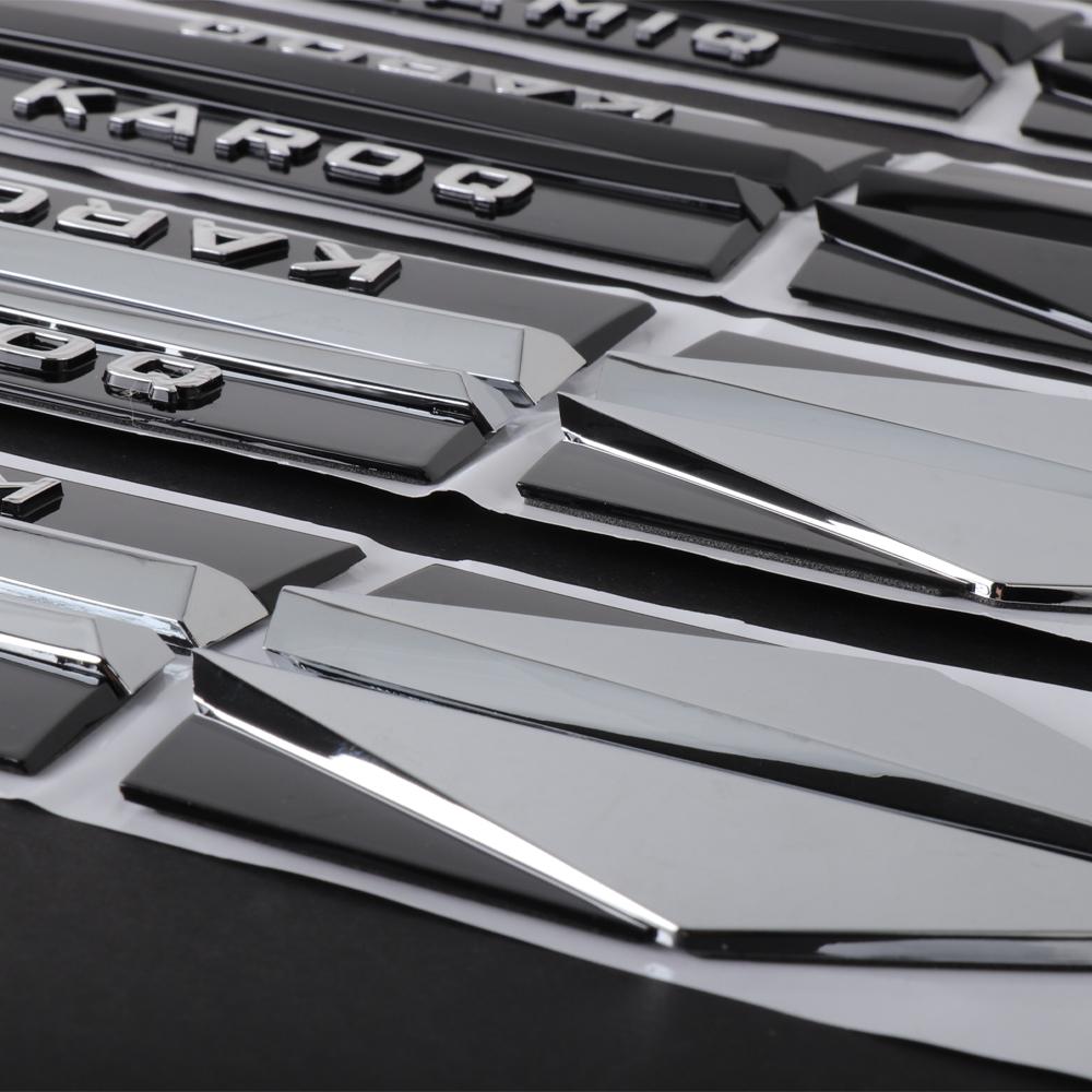 AAABU1 2PCS 3D ABS Kodiaq Karop Kamiq Superb Emblem Car Fender Side Wing Badge Sticker Decoration Car Modification Accessorie For SKODA