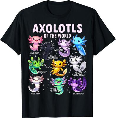 Axolotl Kawaii Axolotls del Mundo Camiseta de Animales Axolotl
