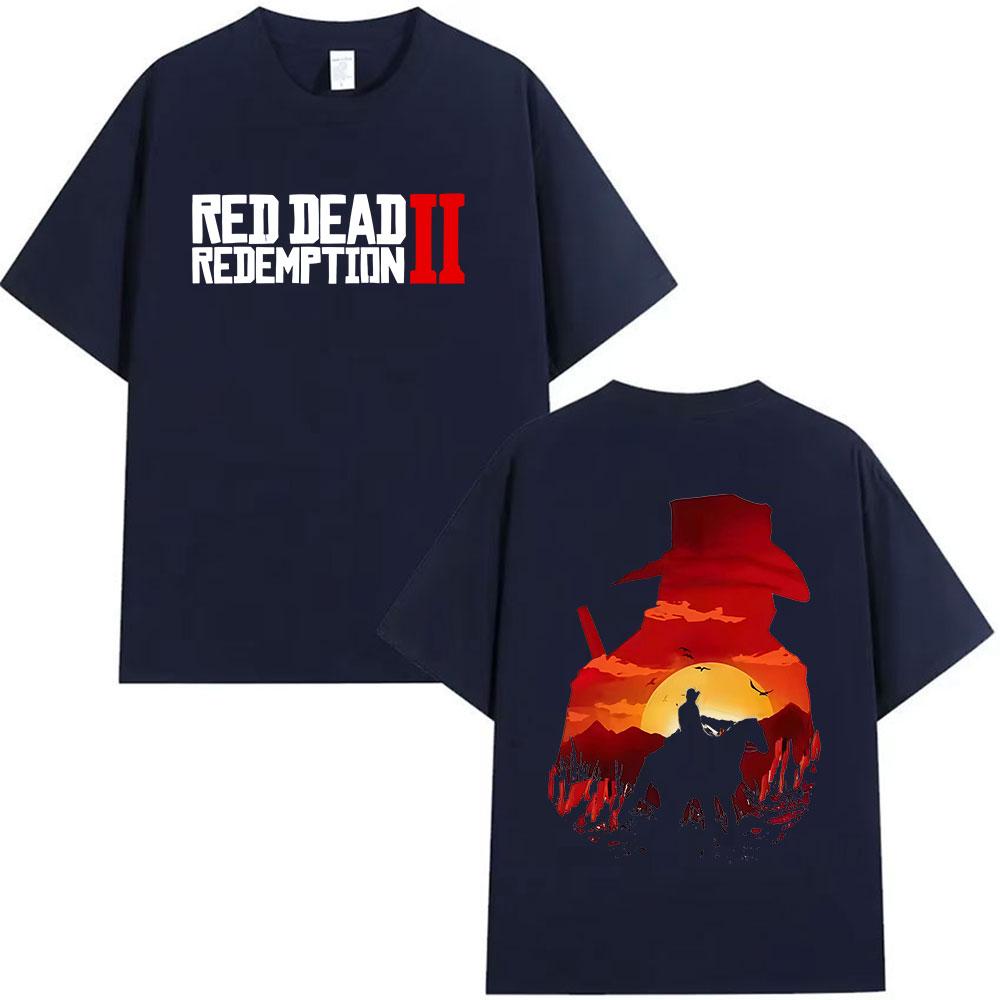 Red Dead Redemption 2 Graphic T-Shirts Arthur Morgan Game Player Tops Short Sleeve T-shirt Men's Gothic Clothing Cotton T Shirt