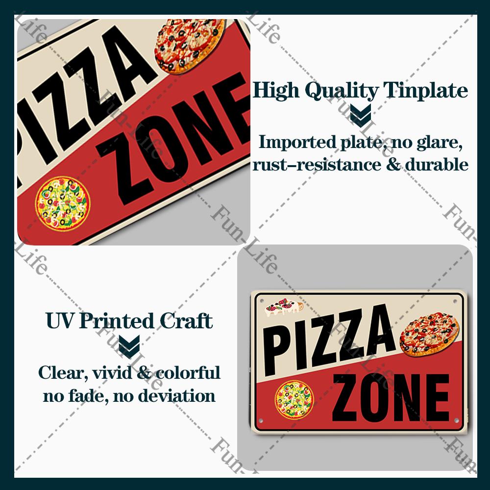 Pizza Dessert Metal Poster Food Tin Sign Plaque Metal Restaurant Vintage Wall Decor for Bar Club Metal Signs 20x30cm