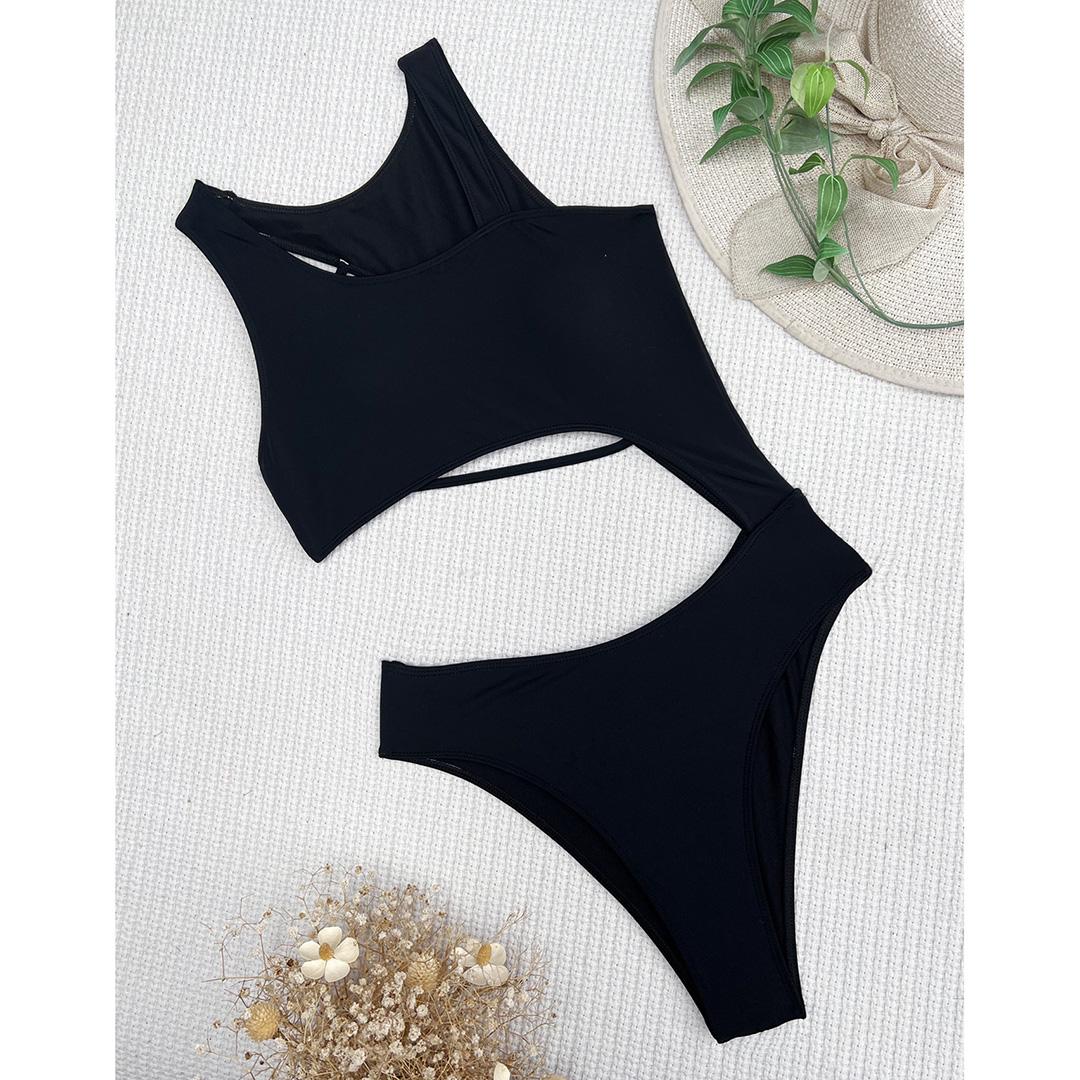 

Сексуальный женский купальник с асимметричным вырезом на животе, цельный купальник, женский купальный костюм с высоким вырезом и мягкой подкладкой, купальный костюм для женщин L