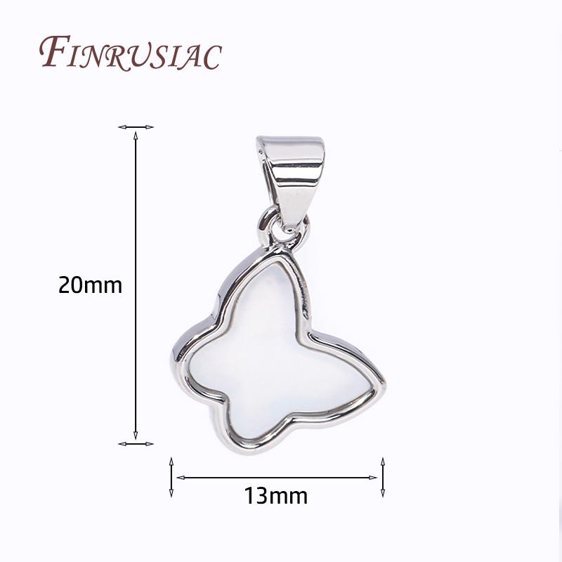 Flera typer DIY Smyckestillverkning Berlocker 18K Guldpläterad Mässing Inlagd Snäcka Berlocker För Halsband Smyckesmaterial