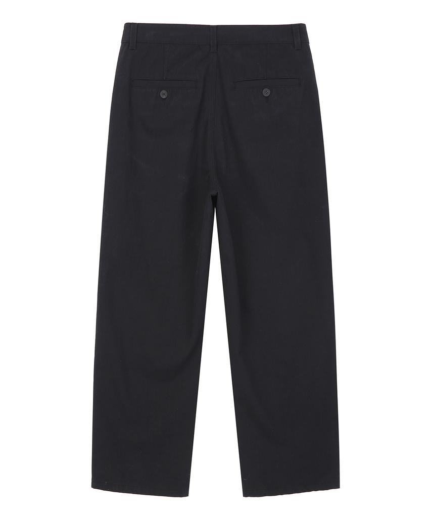 IL CORSO Herringbone Two-Tuck Wide Chino Pants Black