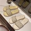Premium sense rhinestone slippers women's summer wear new thick-soled soft-soled non-slip seaside beach cool slippers