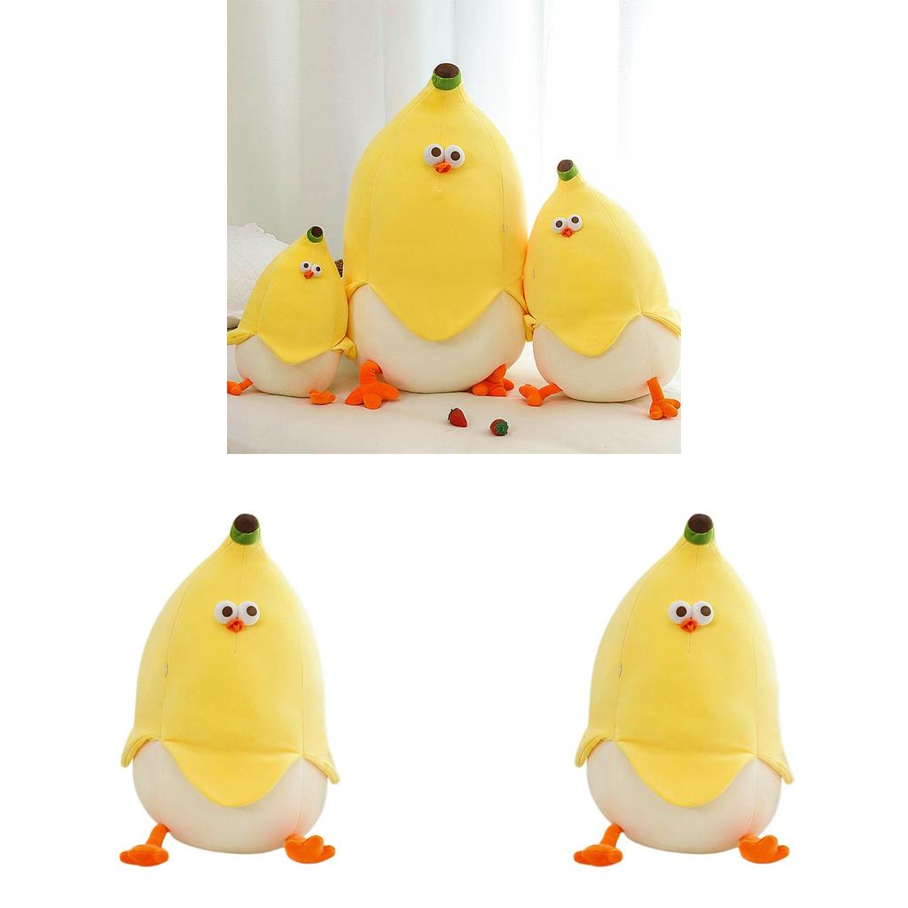 Peluche Pollo Banana Giocattolo Morbido Riempito con Cotone PP per Bambini e Adolescenti