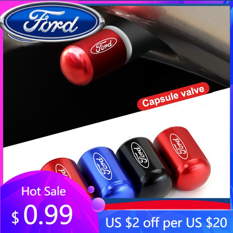 Neuer 2026 Autoaufkleber 2025 Heiß 4 Stück Auto Reifen Rad Ventilkappen Felgenstielabdeckungen Wasserdicht für Ford RS ST Ranger Mondeo Mk4 Mu