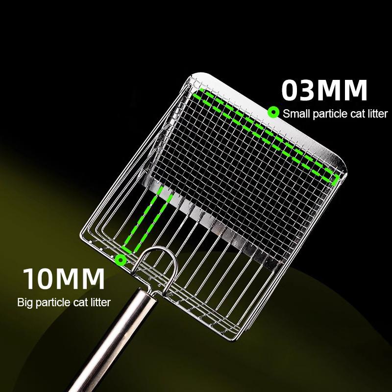 Cat Litter Shovel Portable Wood Handle Stainless Steel Scooper Sifting Kitten Litter Scoop Cat Toilet Cleaning Tool Pet Products