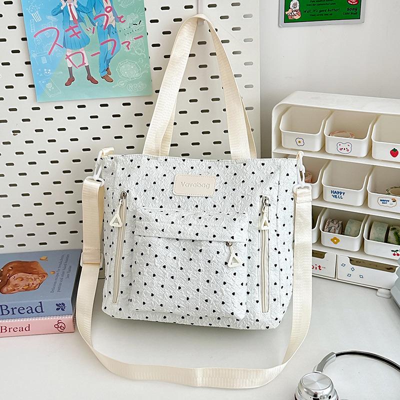 School Bag New High-value Fresh College Style Polka Dot Make-up Bag Junior High School Students Lightweight Travel Backpack
