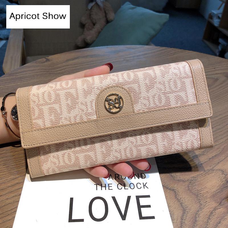 2025 Two-tone Women Wallets Long Purse Real Leather Clutch Bag Letter Print Cowhide Phone Purse High Capacity Ladies Billfolds