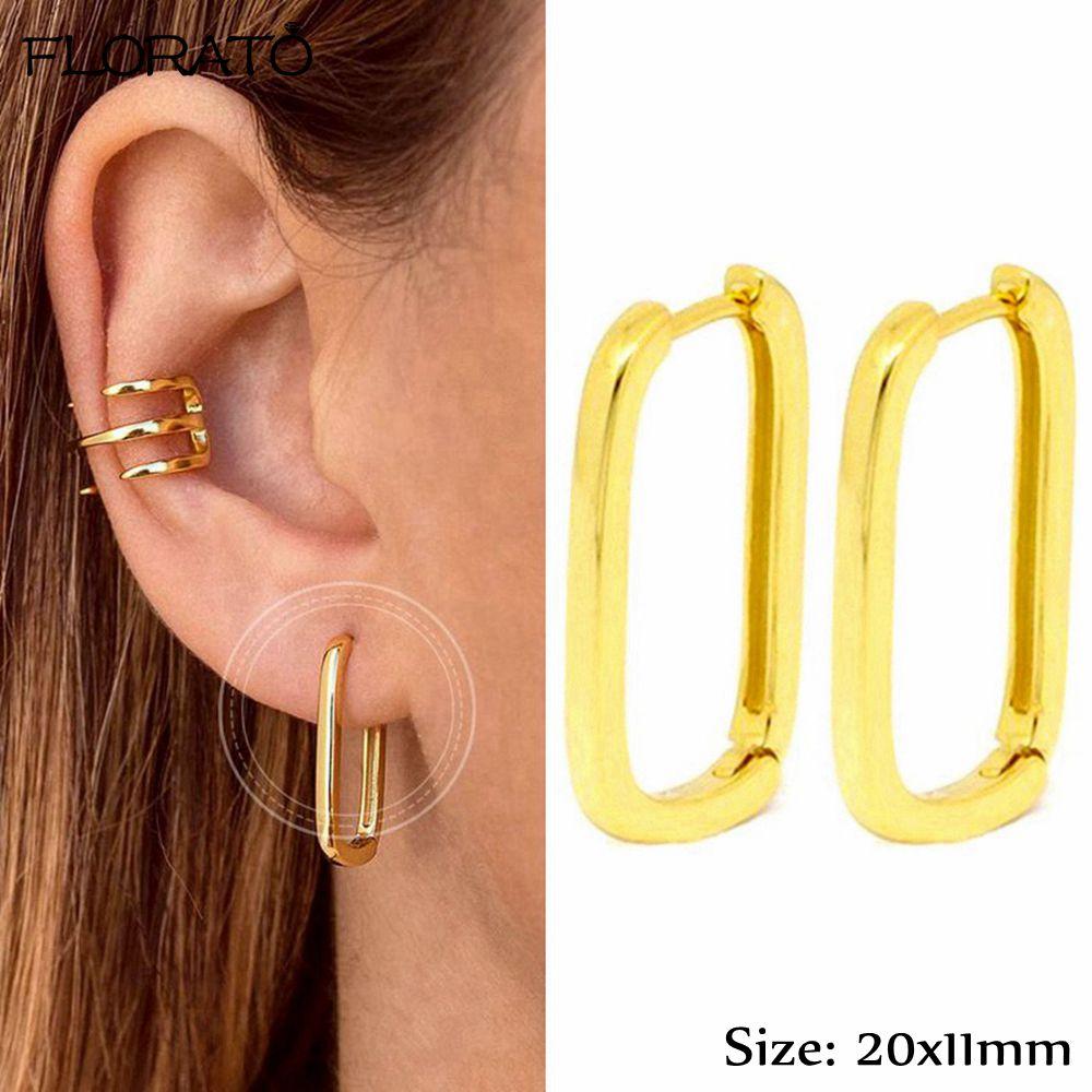 925 Silver Ear Needle Simple 10/15/25mm Hoop Earrings for Women Round Dangle Gold Earrings Fashion Korean Jewelry