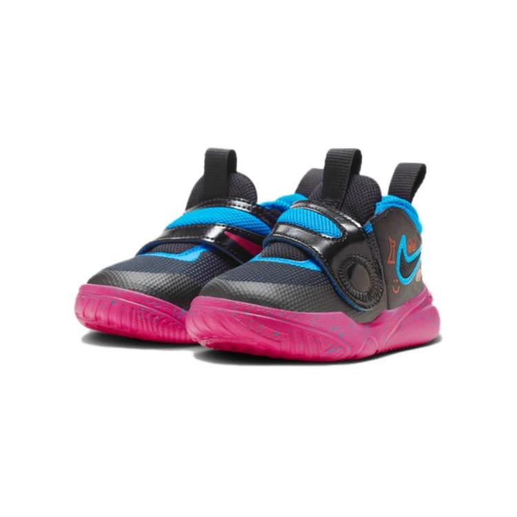 Nike Team Hustle D 11 Cushioning, Wear Resistant Low top Toddler Shoes Black Purple Infant And Toddler FB7573-001