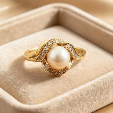 Luxury Imitation Pearl Rings with Bright Cubic Zirconia for Lady Wedding Party Engagement Trendy Accessories Gift Jewelry
