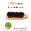 Slick Back Hair Brush, Hair Wax Stick Set - Boar Bristle Brush for Fine To Medium Hairs - Smooth Flyaways, Frizz & Baby Hairs, Sleek Ponytails Buns