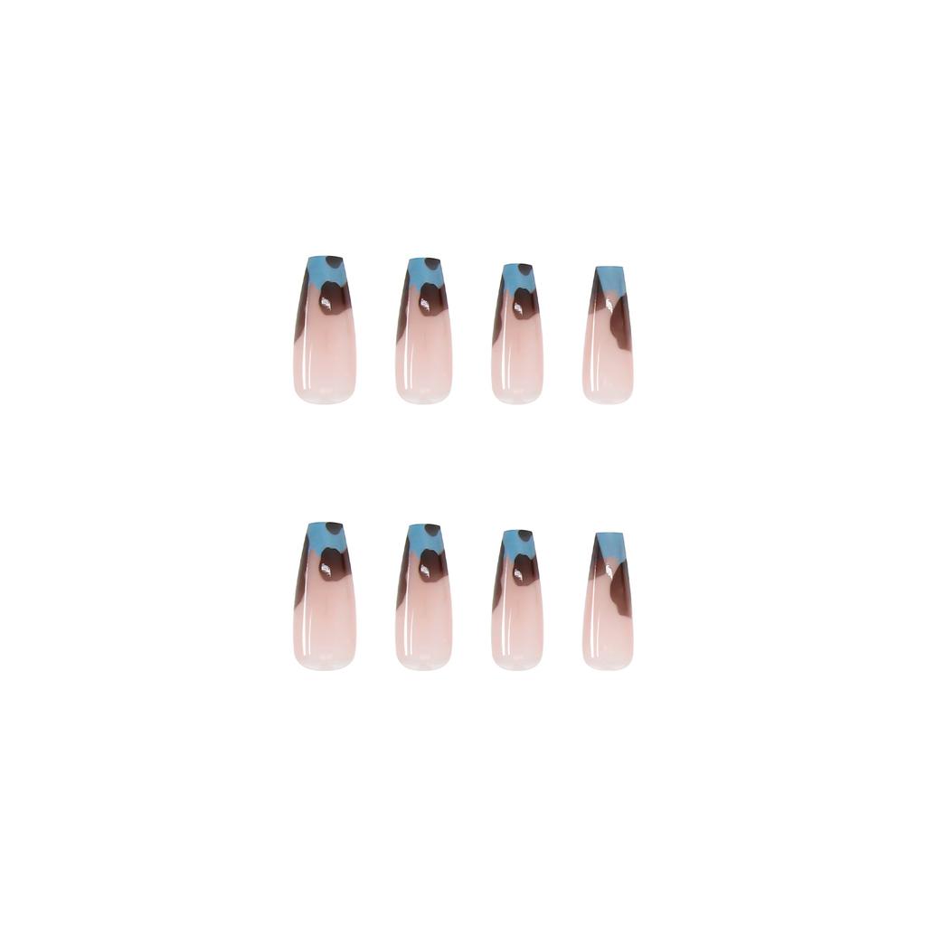 Artificial Nails Wearable Ballet Nails Long Nails French Leopard Print Removable Nail Art Stickers