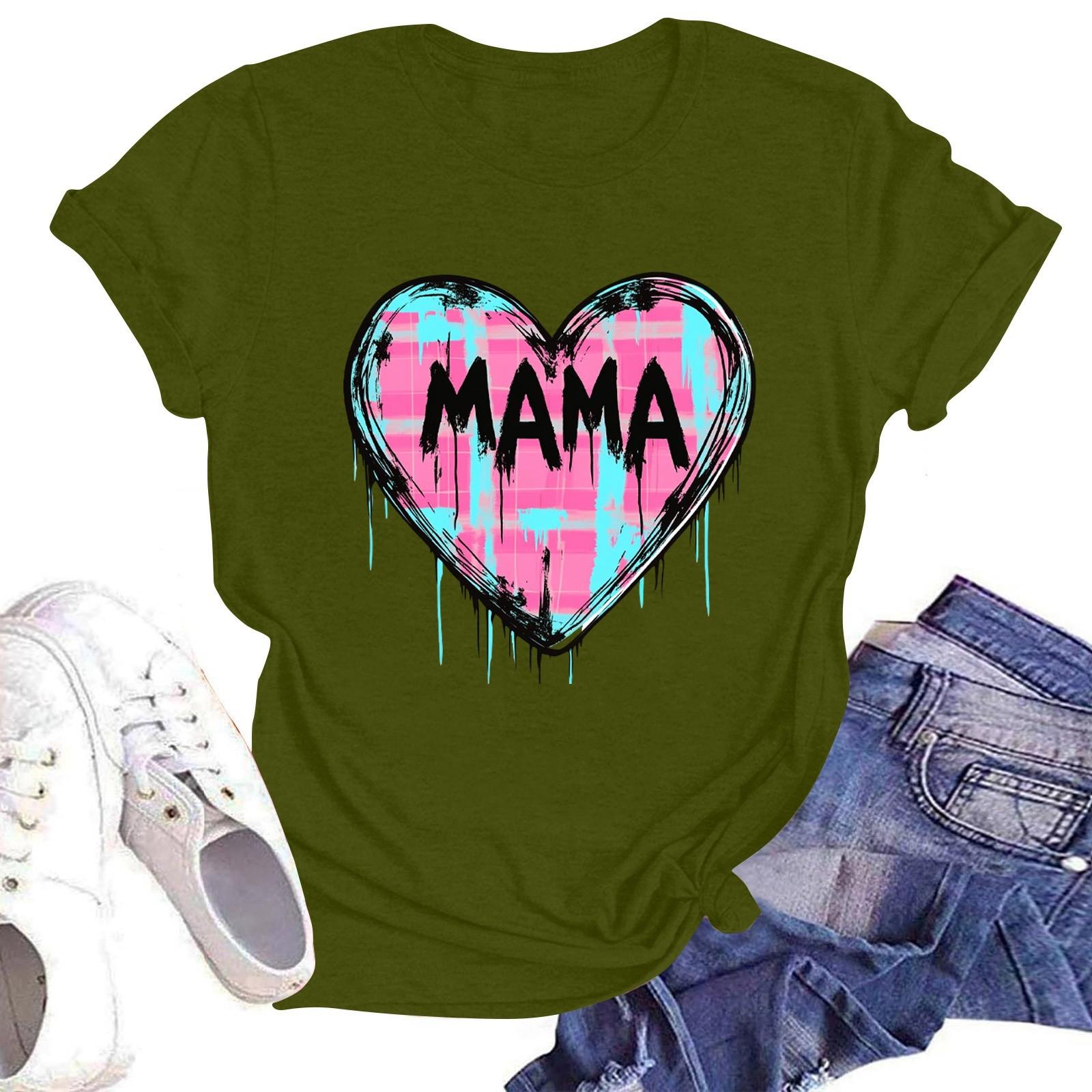 

Женская повседневная футболка с круглым вырезом и короткими рукавами с принтом L армия зеленый