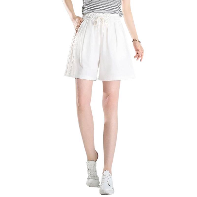 High-Waist Cotton Summer Shorts: Slimming Loose-Fit, Wide-Leg, Versatile, Plus Size